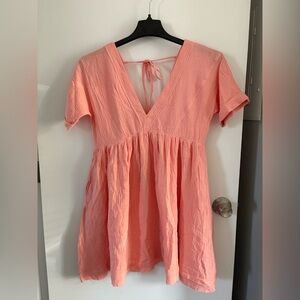 Elegant Coral Midi Dress